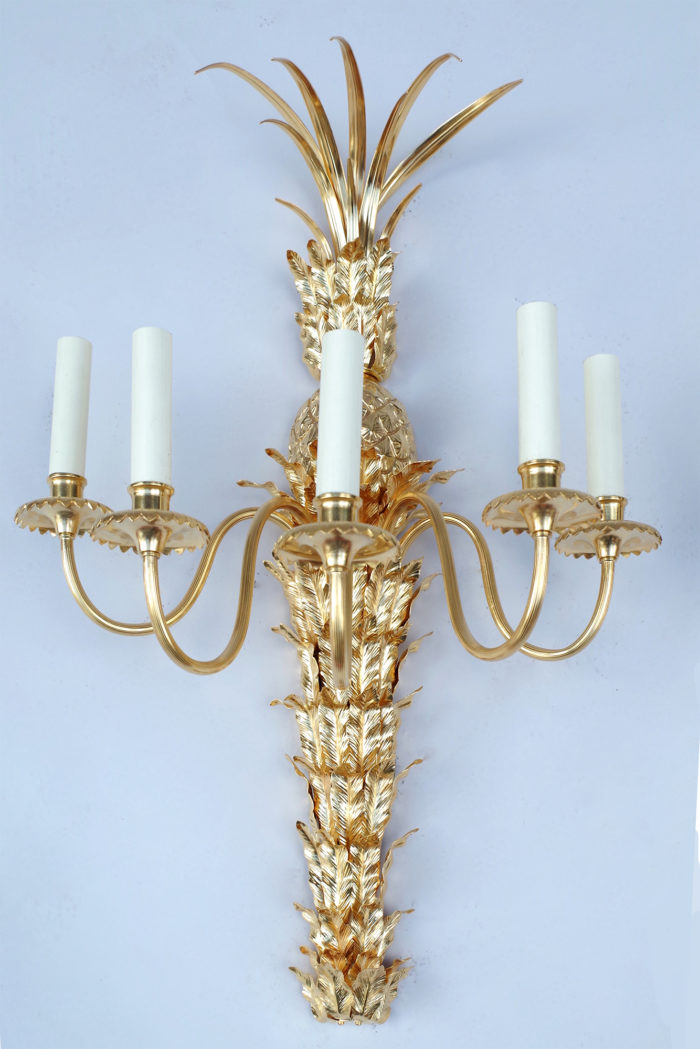 gilt brass and bronze ananas sconces maison charles