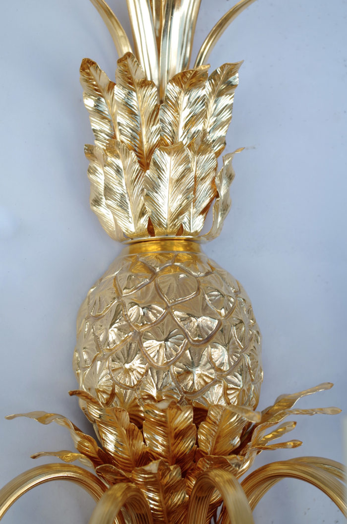 gilt brass and bronze ananas sconces maison charles