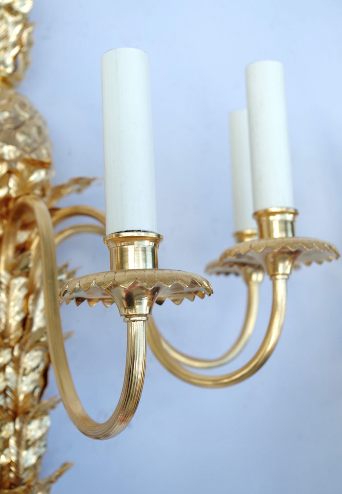 gilt brass and bronze ananas sconces maison charles