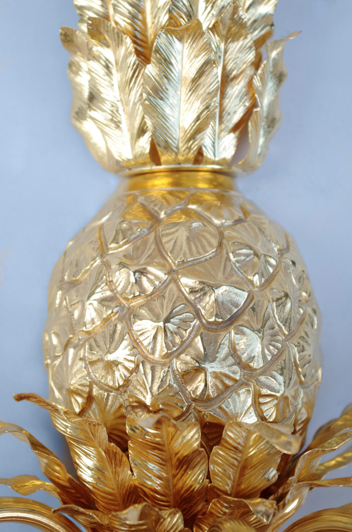 gilt brass and bronze ananas sconces maison charles