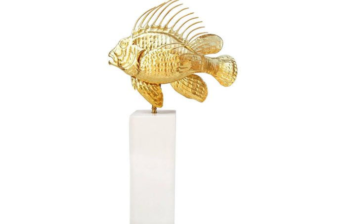 scorpio fish gilt brass lamp