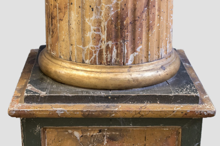 wood marble like painted columns