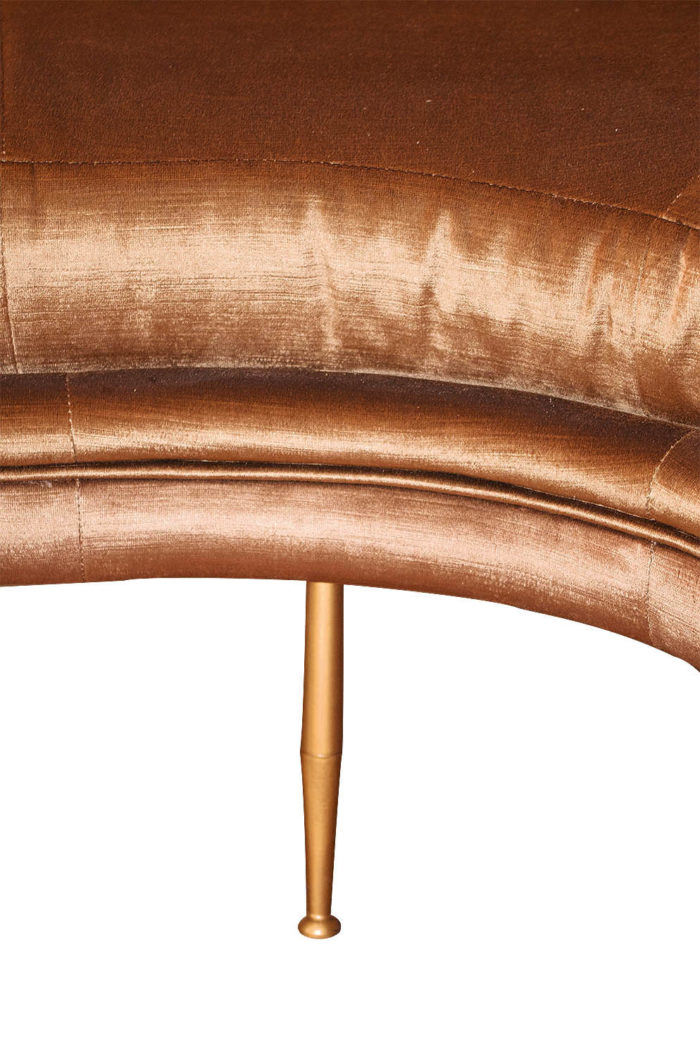 brown velvet bean sofa gilt leg