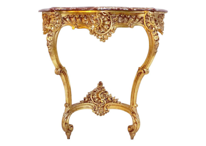 console bois dore louis xv coquille