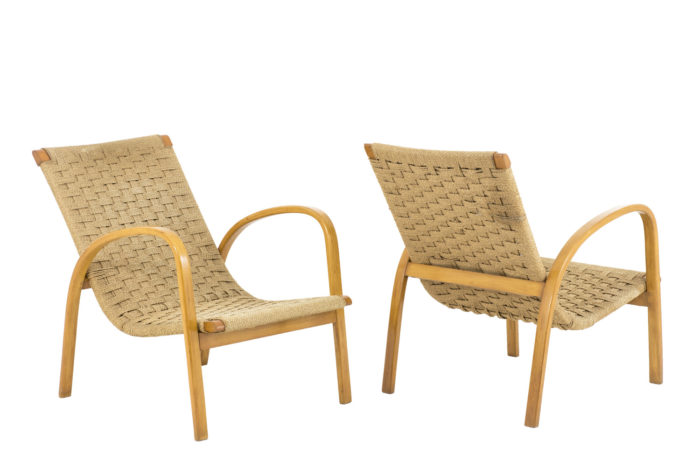 armchairs rope blond beech scandinavian design