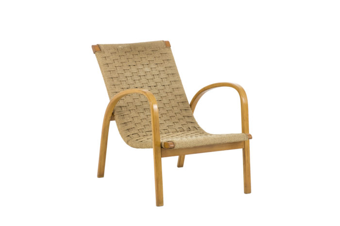 fauteuils corde hêtre blond design scandinave angle
