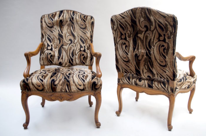 fauteuils louis xv bois naturel dos