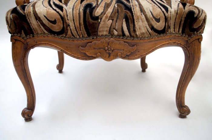 fauteuils louis xv bois naturel dos ceinture