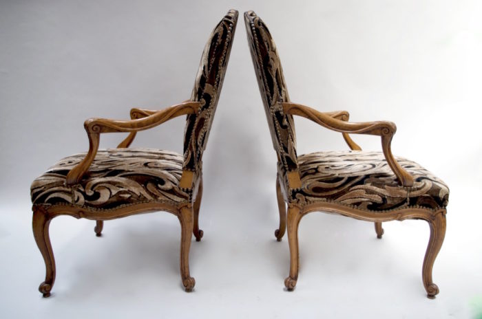 fauteuils louis xv bois naturel profil