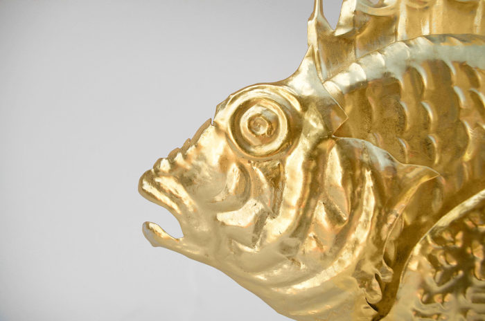 scorpio fish gilt brass lamp