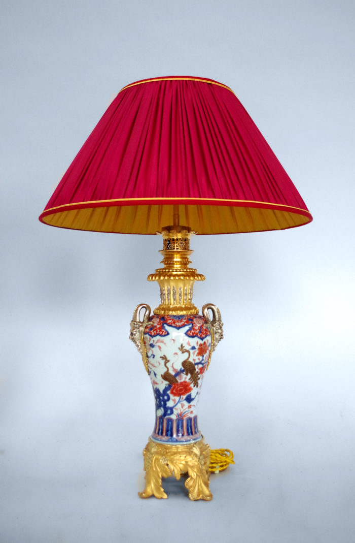 Imari porcelain lamp satyr