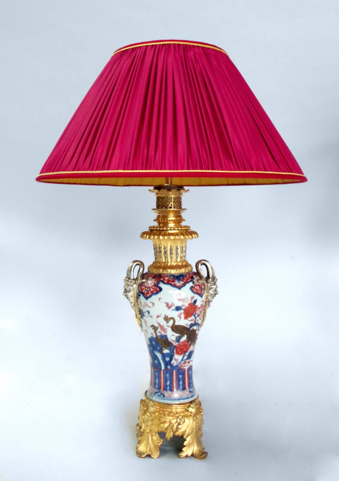 Imari porcelain lamp satyr