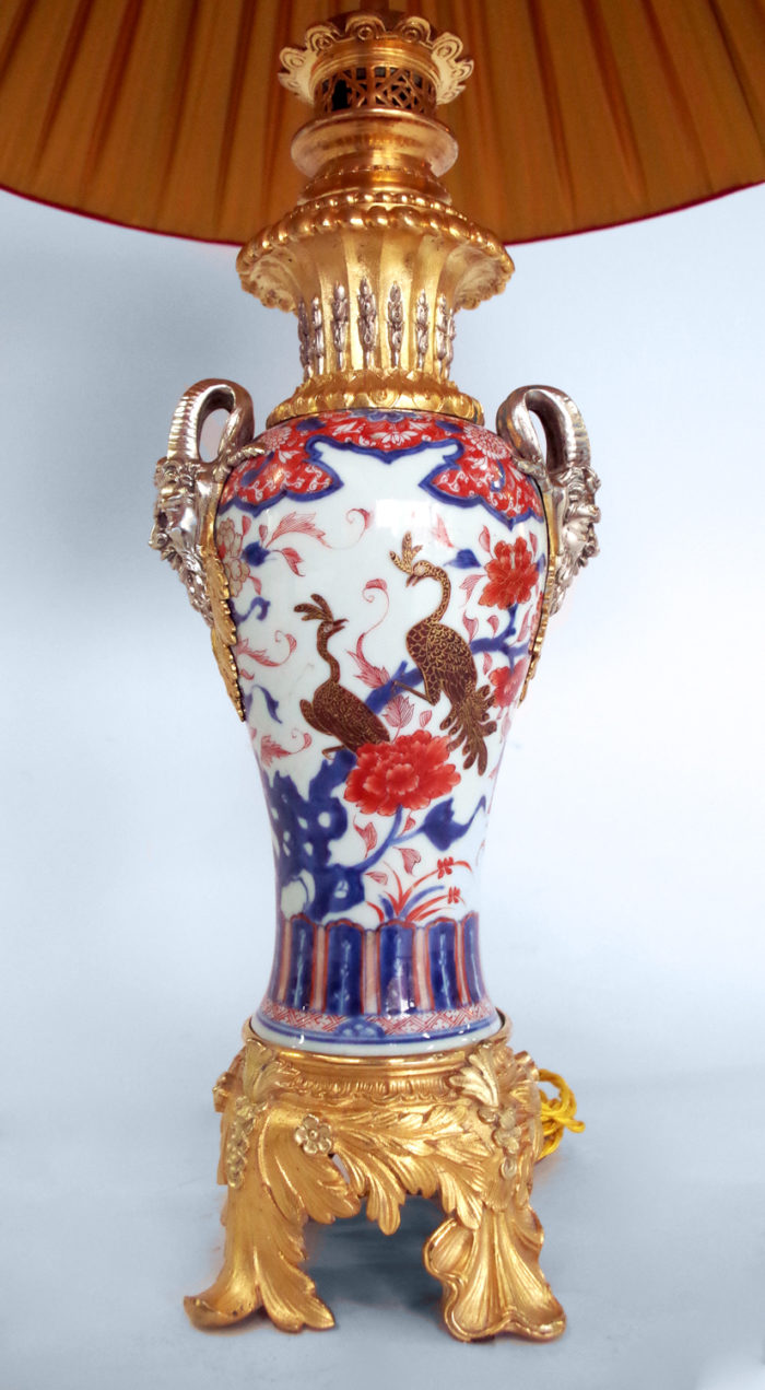 Imari porcelain lamp satyr