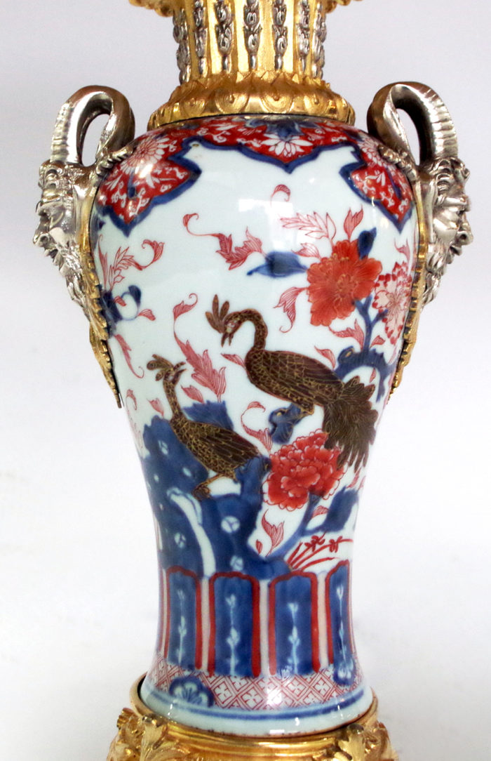 Imari porcelain lamp satyr