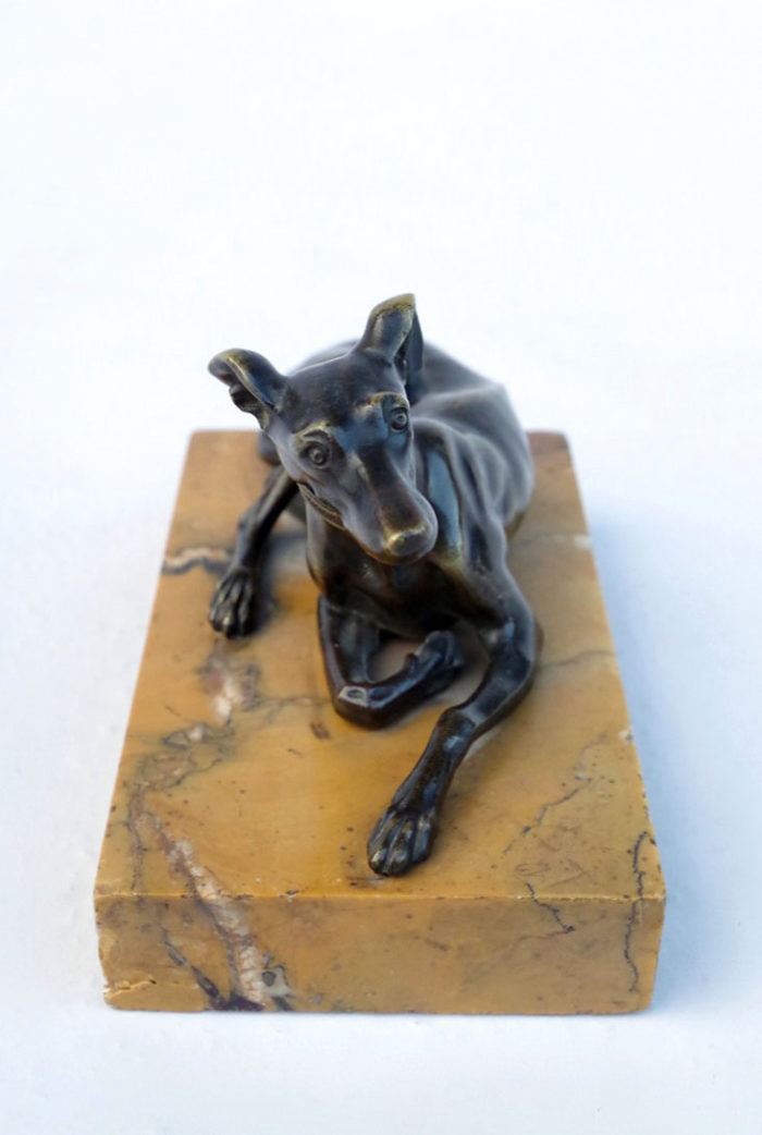 greyhound bronze sculpture