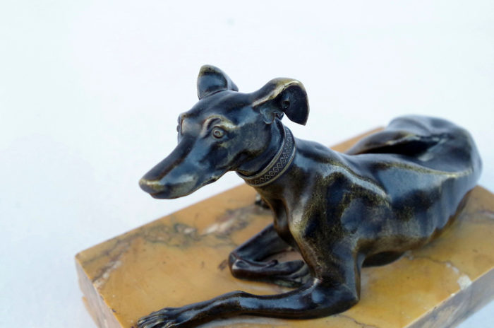 greyhound bronze sculpture