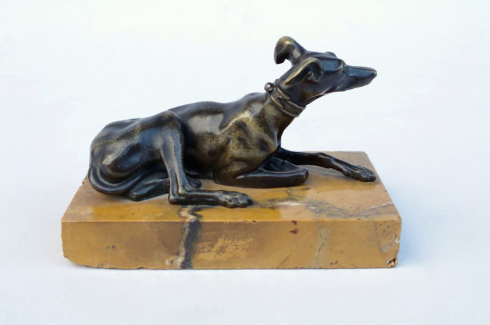 greyhound bronze sculpture