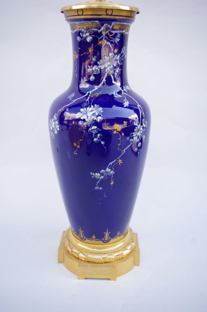 blue porcelain plum tree lamp