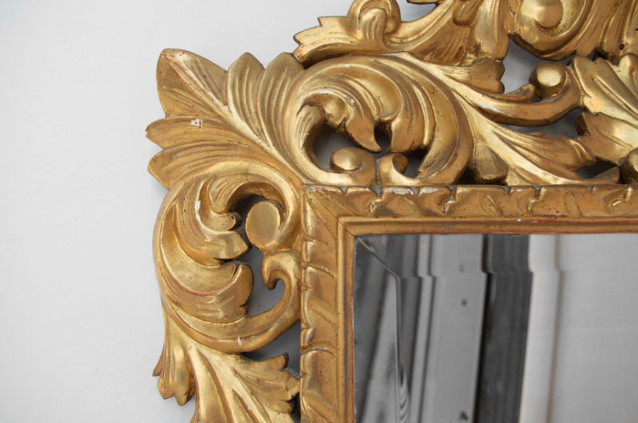 miroir bois dore style louis xiii angle