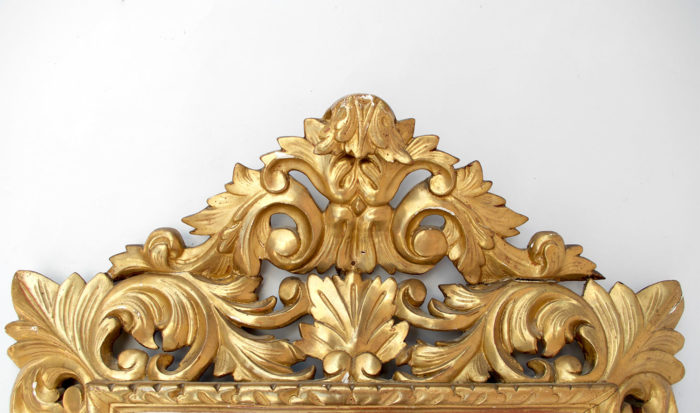 miroir bois dore style louis xiii angle