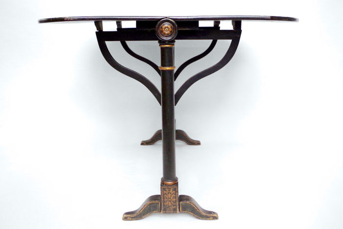 table abattant laque noire pagode profil
