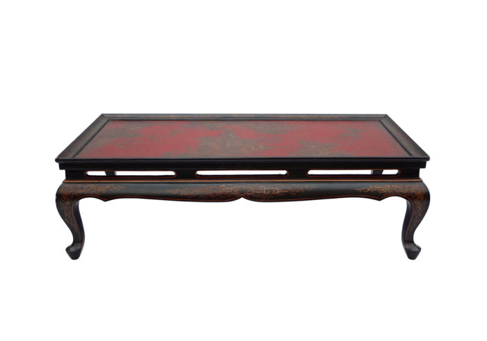 red lacquer coffee table