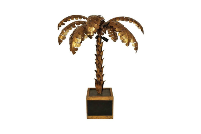 lampe palmier laiton doré