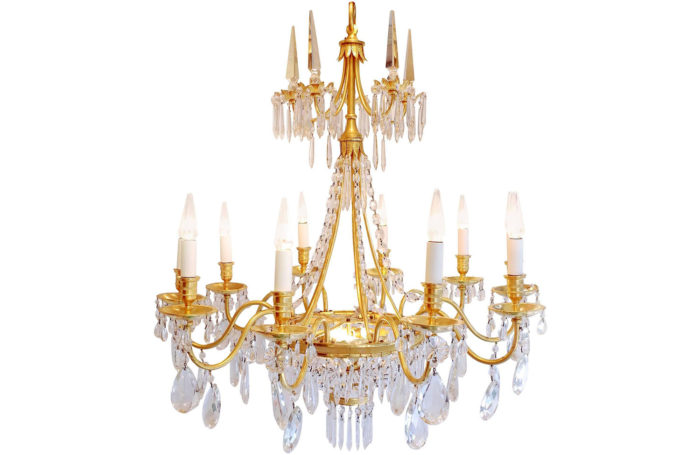 Directoire style chandelier with crystal