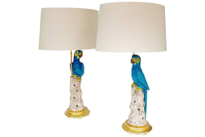 parrots faience lamps