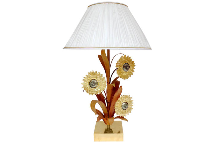 lampe laiton bronze doré tournesols