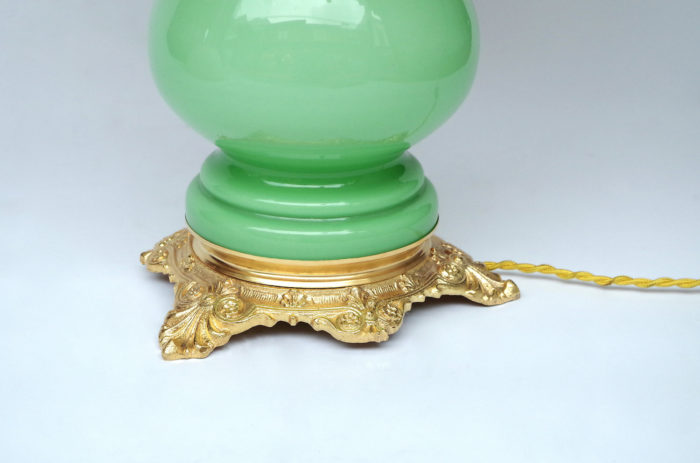 Green opaline lamp gilt bronze