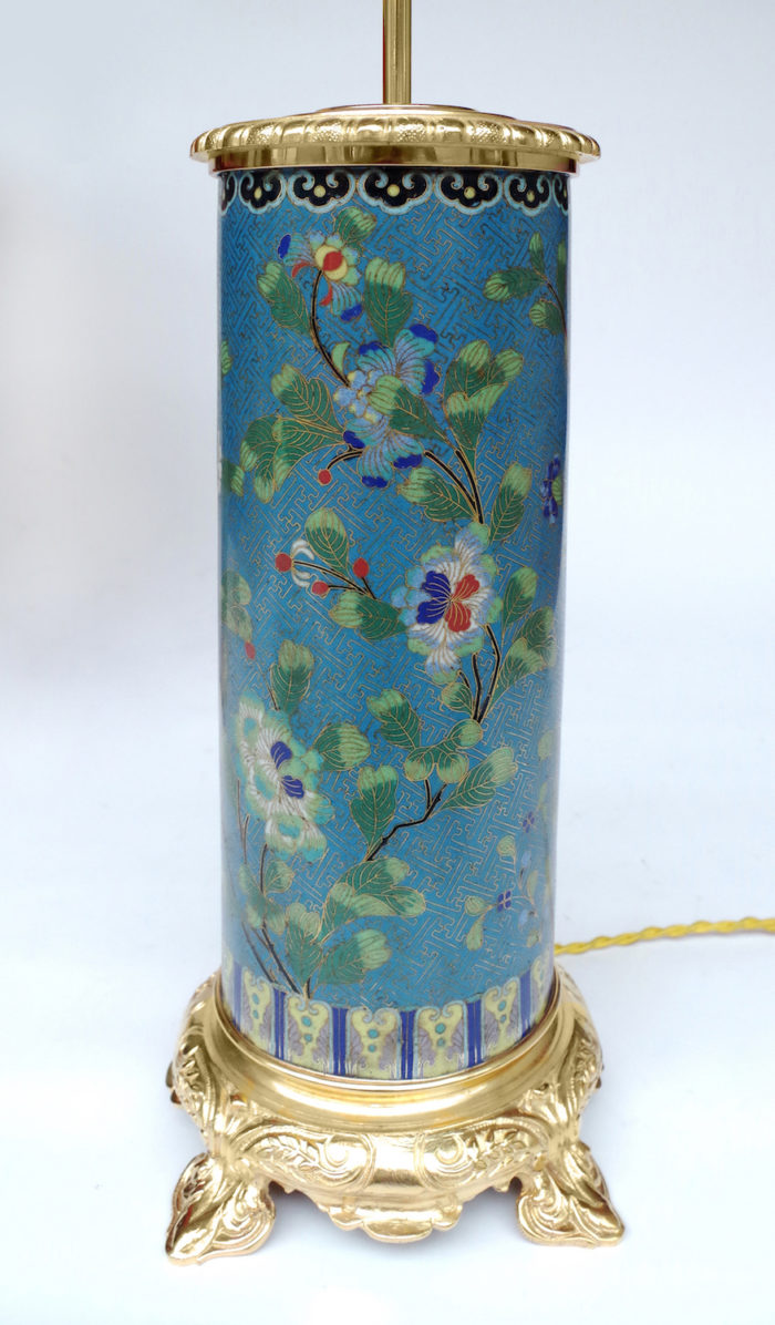 enamel cloisonne lamps gilt bronze