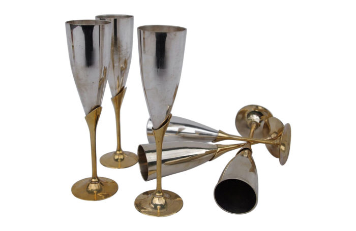 brass champagne flutes
