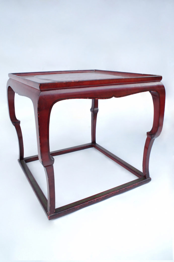 red lacquer chinese style side tables