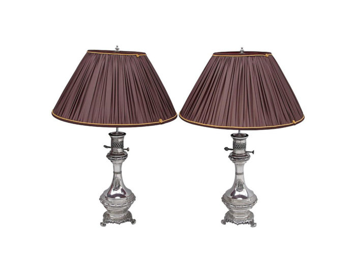 lamps silvered brass