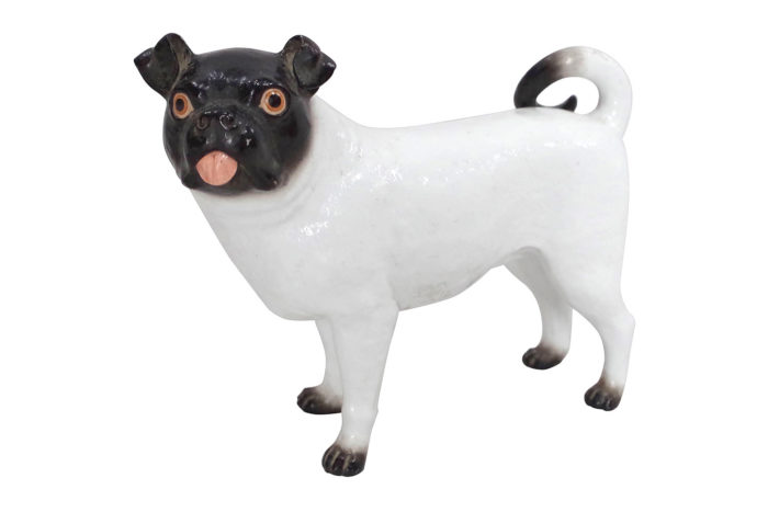 sculpture céramique bouledogue chien
