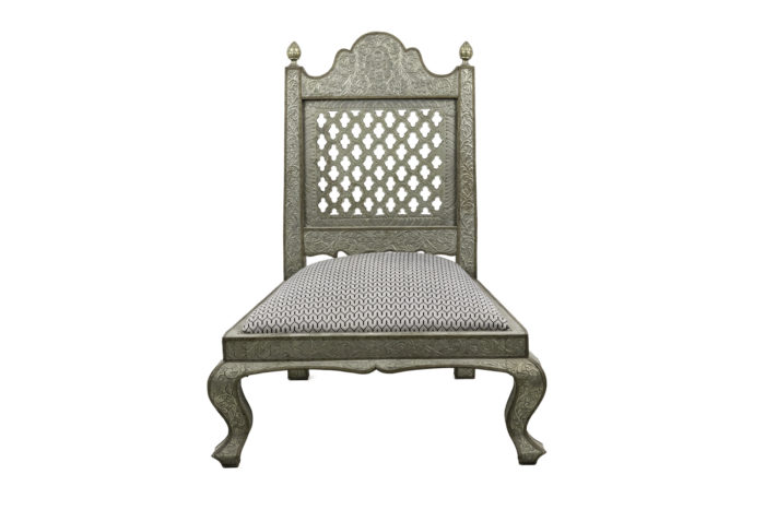 moorish style fireside chairs embossed metal front
