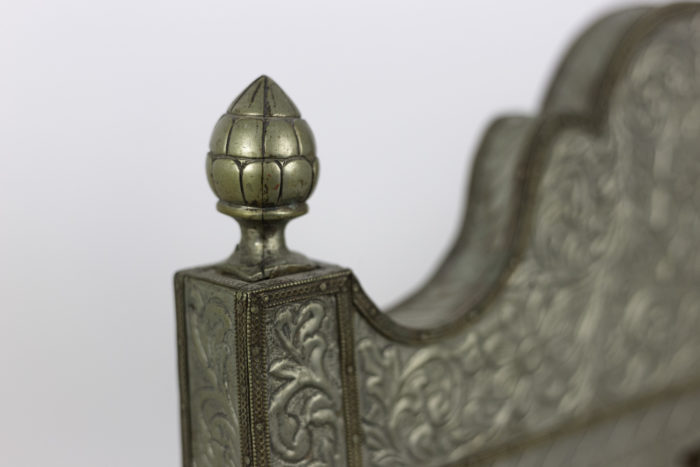 moorish style fireside chairs embossed metal pine cone