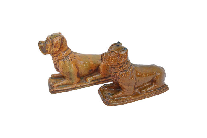 enameled earthenware dogs