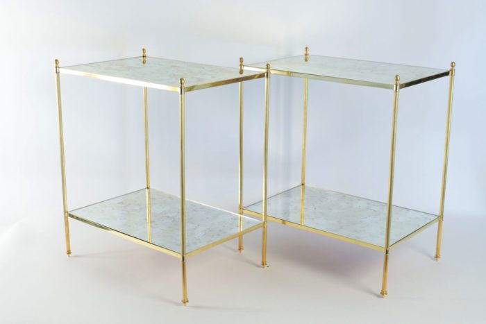 gilt brass mirror side tables