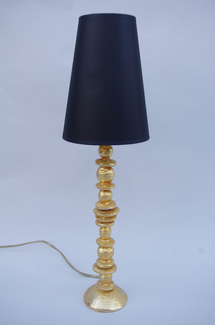 gilt bronze stones lamps