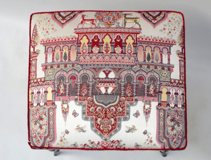 stool napoleon III oriental jacquard