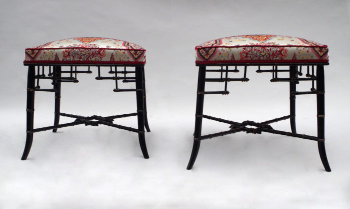 stool napoleon III oriental jacquard