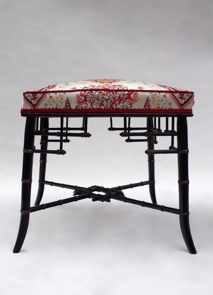 stool napoleon III oriental jacquard