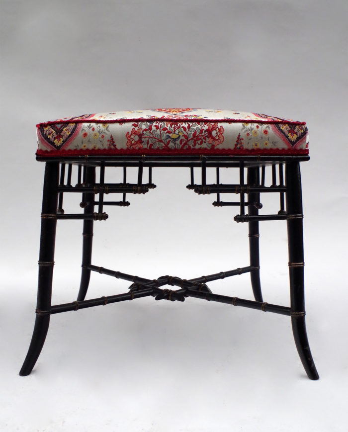 stool napoleon III oriental jacquard
