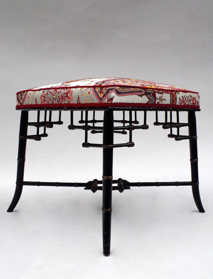 stool napoleon III oriental jacquard
