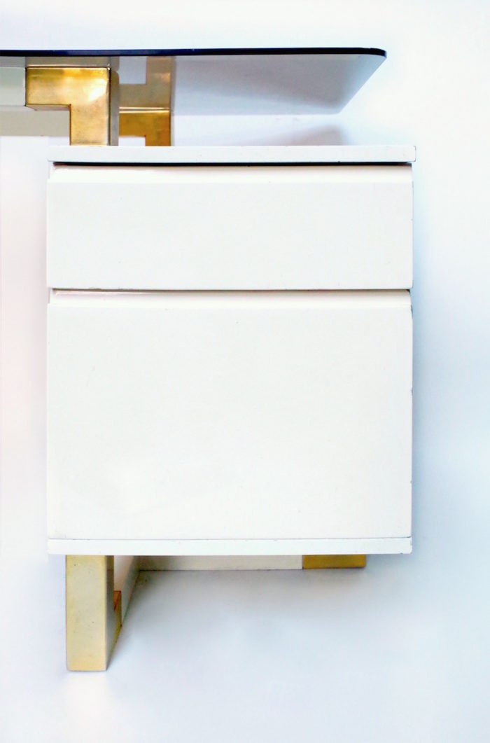 lacquered white desk pierre cardin