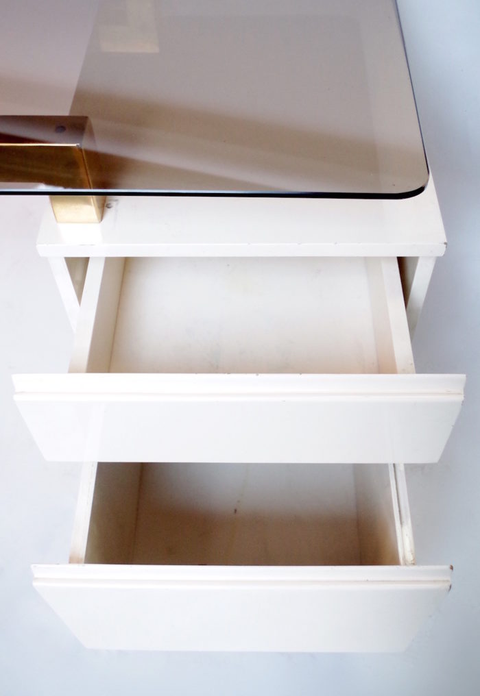 lacquered white desk pierre cardin