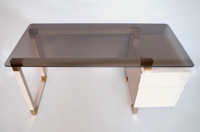 bureau bois laqué pierre cardin style