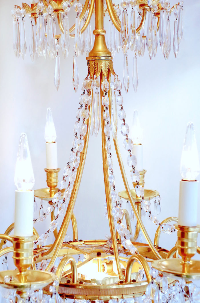 Directoire style chandelier with crystal